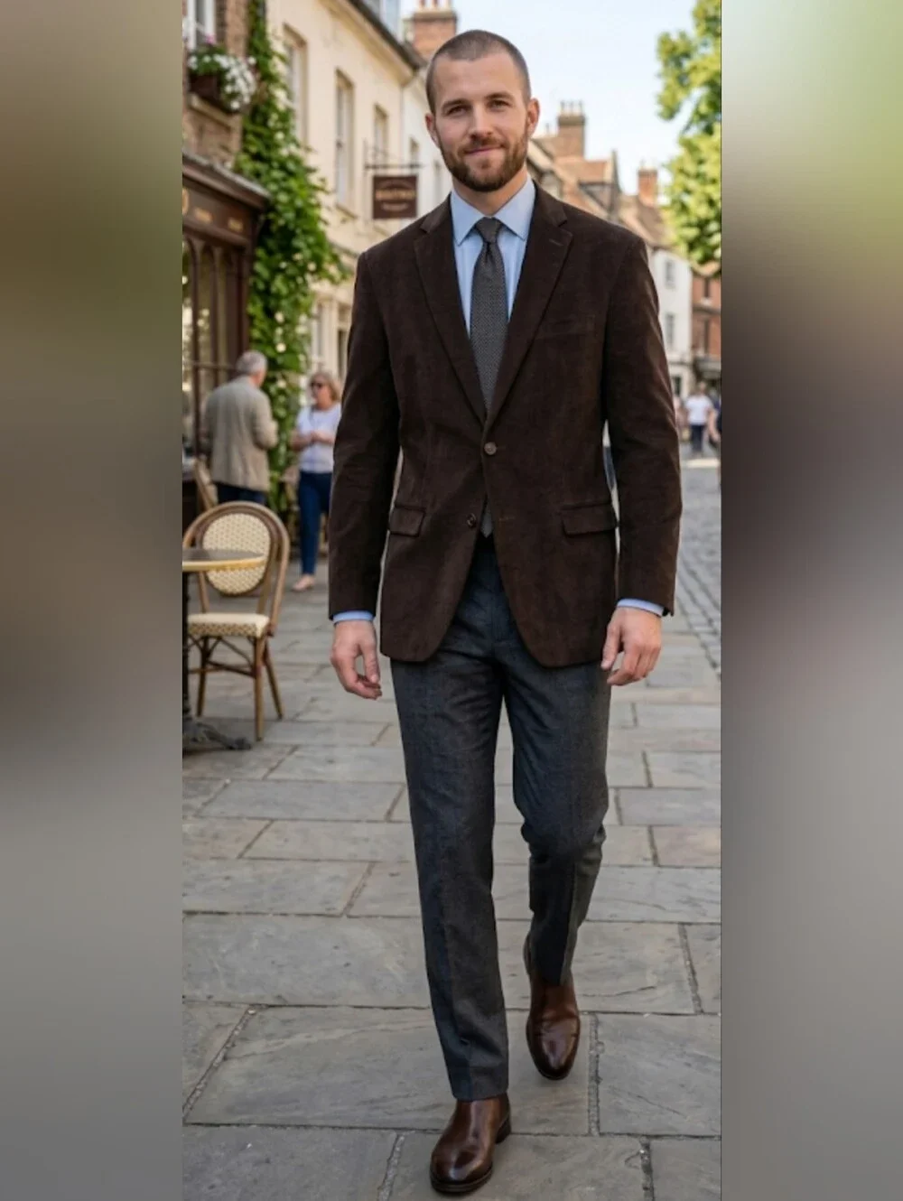 NWT Chaps Dark Brown Corduroy Sport Coat - Sz 42 L.
